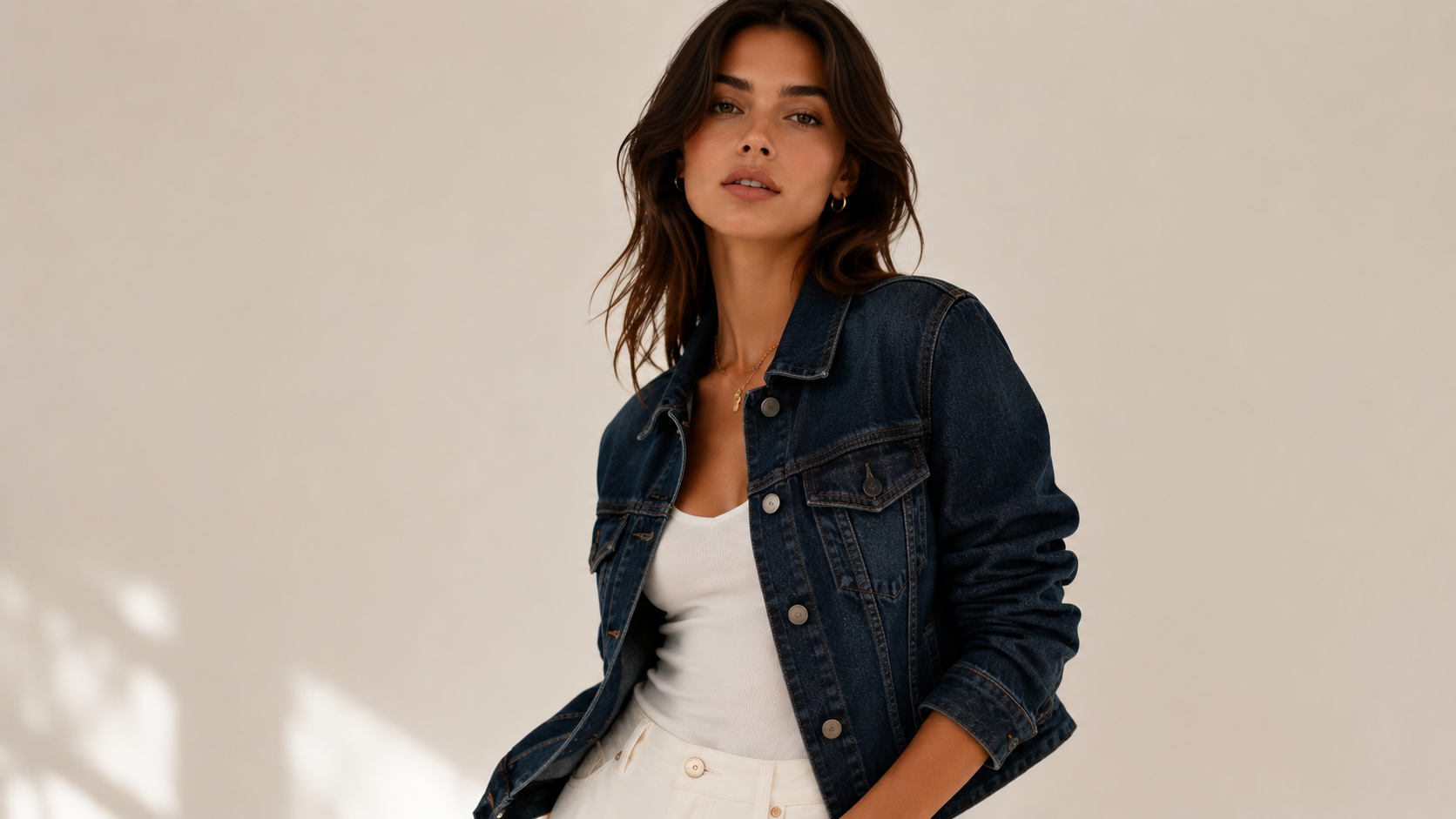 Deep indigo trucker